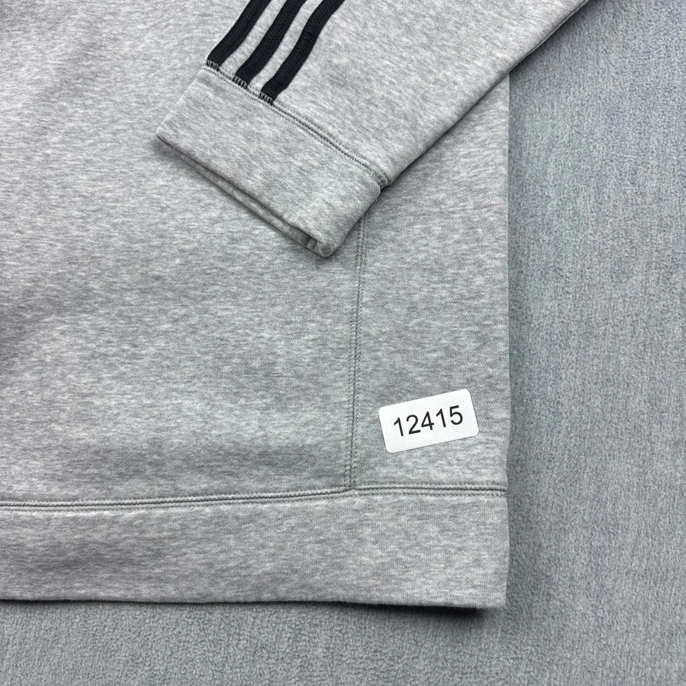 Adidas Hoodie‎ Mens XL Gray Essentials Fleece 3-Stripes Full Zip Hoodie Classic